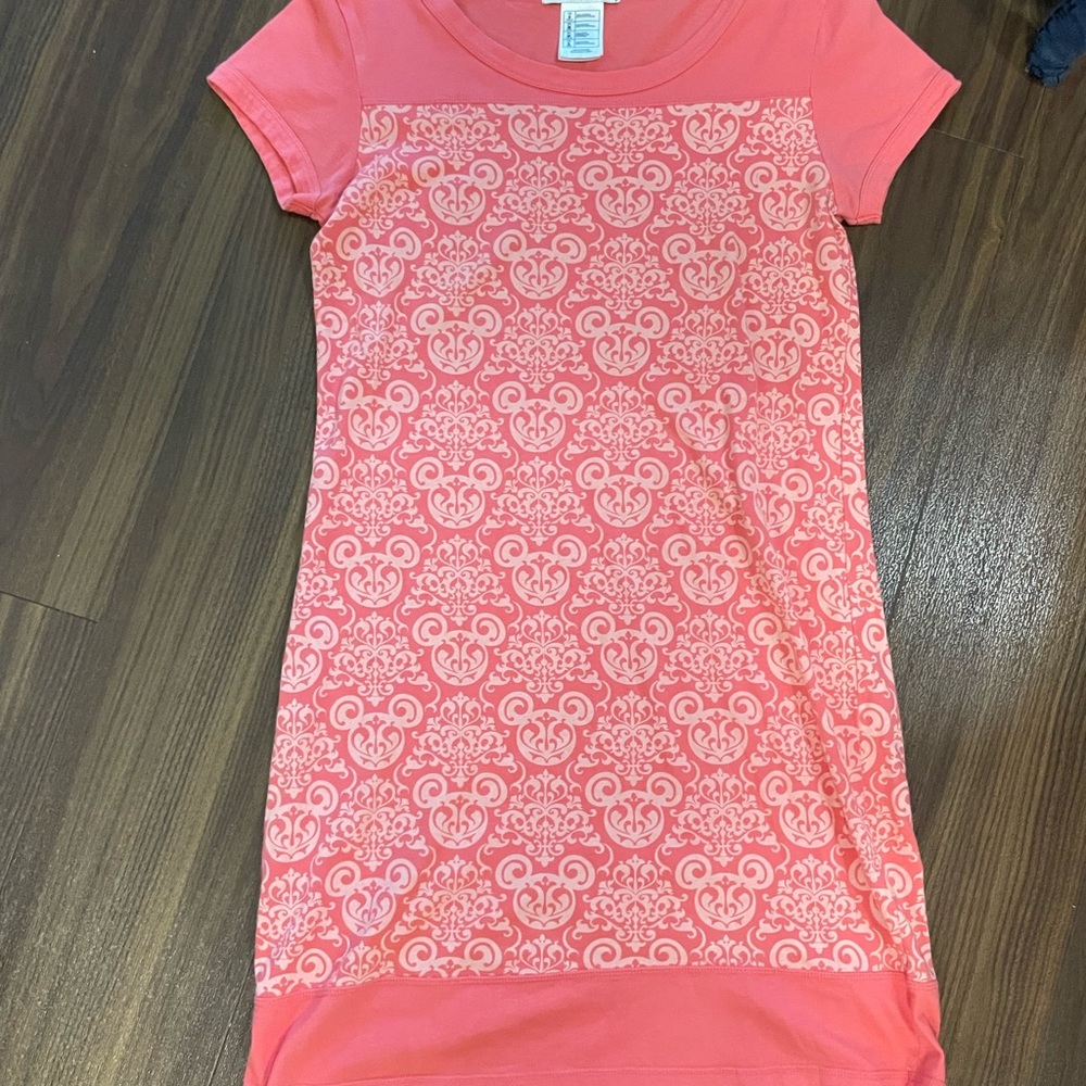 DisneyParks Pink and White Mickey Patterned Dress
